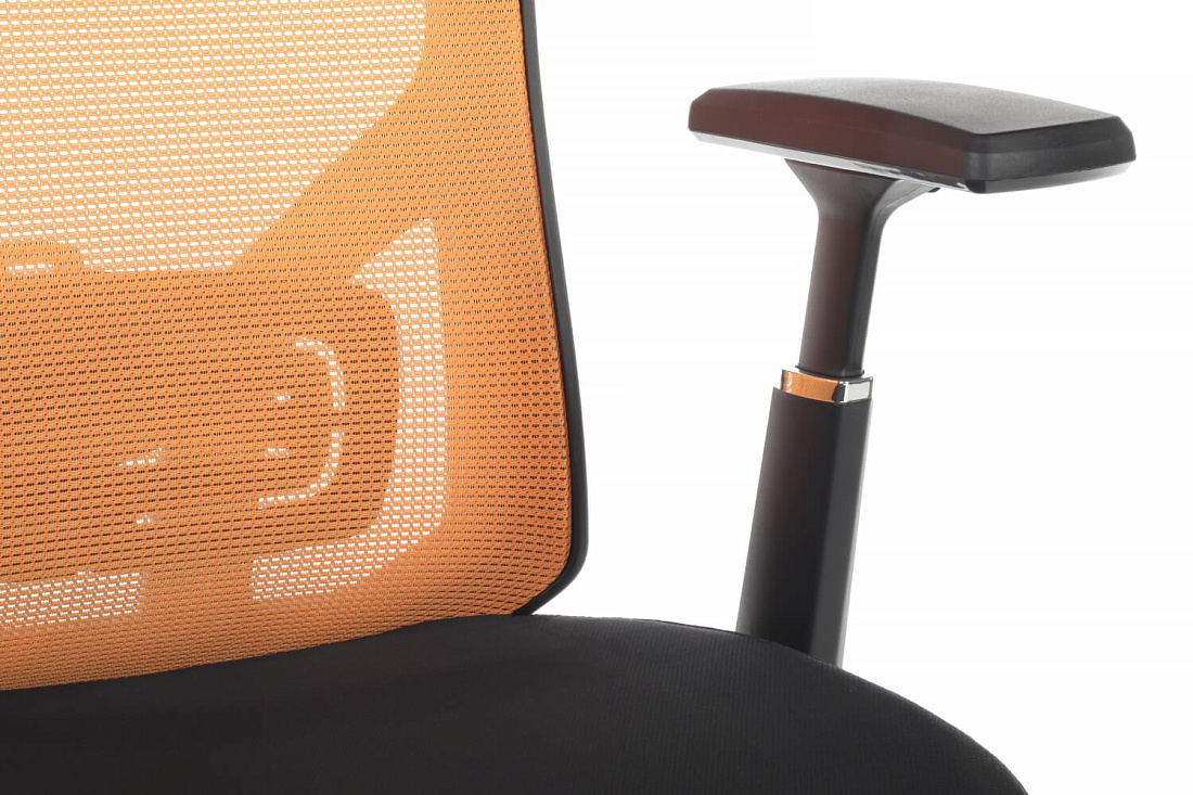 кресло rv chair step a2320 оранжевая сетка / чёрная ткань фото