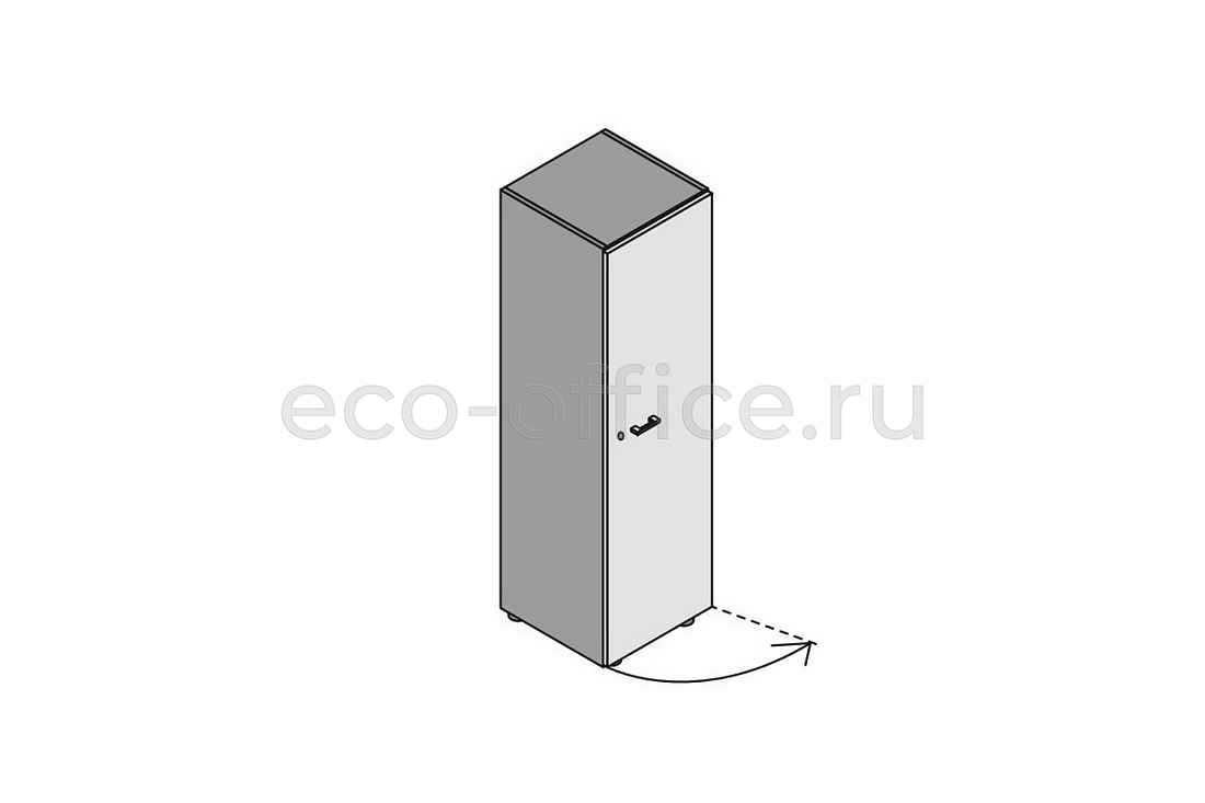 Шкаф средний правосторонний (шпон) ELITE 174071 Canaletto Walnut / Black (Cod.51)  стоимость