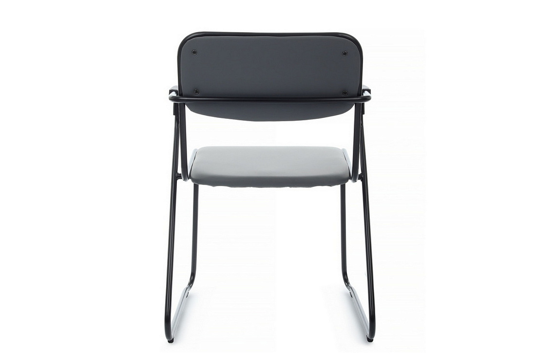 кресло rv chair nix plus omkl-03b серая экокожа / чёрный металл фото