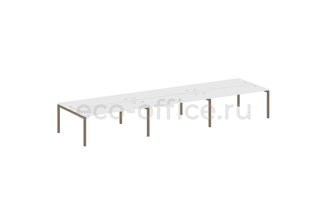 Рабочая станция на 6 рабочих мест METAL SYSTEM QUATTRO 5x5 50БП.СМ-6.5 Белый / Мокко металл  стоимость