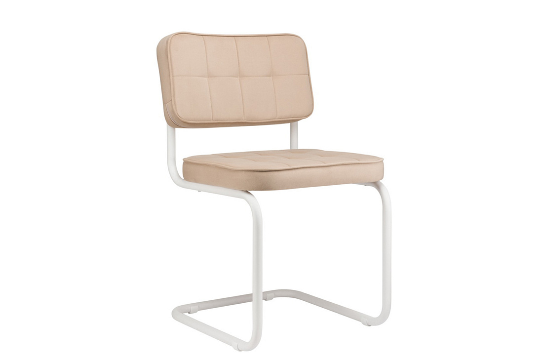 комплект конференц-кресел eco-chair colombo comfort clm-05 бежевый велюр / белый металл фото