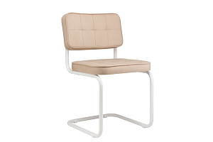 Конференц-кресло ECO-CHAIR COLOMBO Comfort CLM-05 Бежевый велюр / Белый металл фото