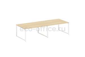 Стол переговорный (2 столешницы) METAL SYSTEM STYLE БО.ПРГ-2.4 Акация Лорка / Белый металл фото
