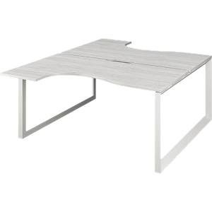 Бенч эргономичный на 2 рабочих места на металлокаркасе Protech НТМП.О.Б2-040 Сосна винтер/Белый фото