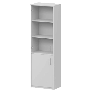 Шкаф комбинированный узкий с прозрачным стеклом Protech А-321/А-стл321пр Белый фото