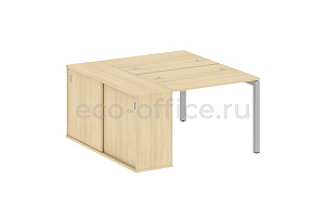 Рабочая станция с опорным шкафом-купе METAL SYSTEM QUATTRO 5X5 50БП.РС-СШК-1.1 Акация Лорка / Серый металл фото