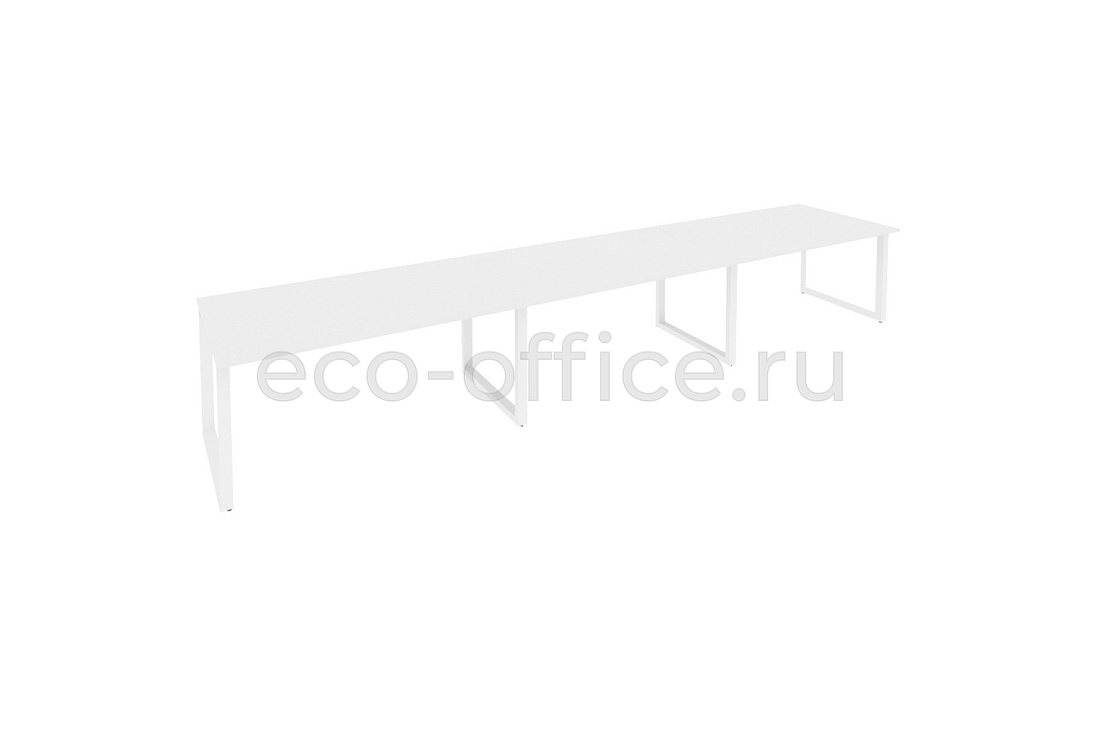 Стол переговорный (3 столешницы) ONIX O.MO-PRG-3.4 Белый Бриллиант / Белый металл  купить в Москве