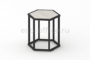 Стол журнальный ХЕКС HEX-450 Дуб Наварра / Чёрный металл фото