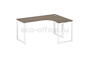 Стол криволинейный правый METAL SYSTEM STYLE БО.СА-4 (R) Вяз Благородный / Белый металл фото