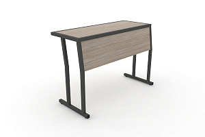 Стол учебный двухместный с царгой DESK DK-1100SP Дуб Аттик / Антрацит металл фото