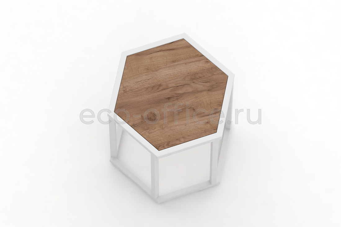 Стол журнальный HEX-450 Дуб Табак / Белый металл  стоимость
