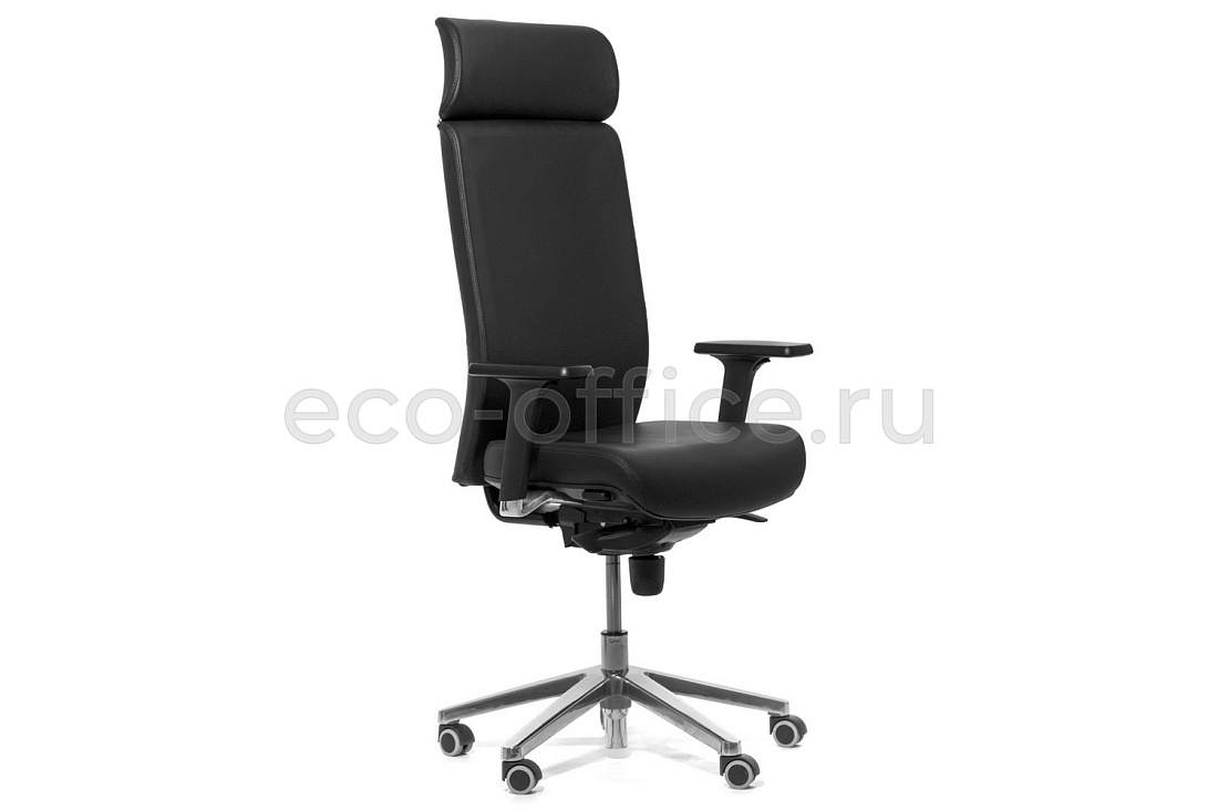 Кресло руководителя Profoffice РОНАН Ш RONAN W Dakota black NEW Чёрная кожа купить в Москве
