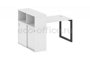 Стол письменный с опорным шкафом-купе METAL SYSTEM QUATTRO 5x5 50БО.РС-СШК-3.2 Белый / Антрацит металл фото