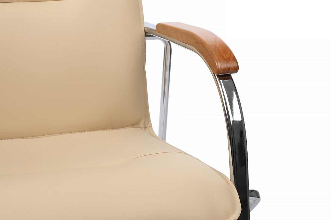 конференц-кресло rv chair самба на гальванических опорах smb-02h бежевая экокожа фото