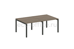 Стол переговорный (2 столешницы) METAL SYSTEM QUATTRO 5x5 50БП.ПРГ-2.1 Вяз Благородный / Антрацит металл фото