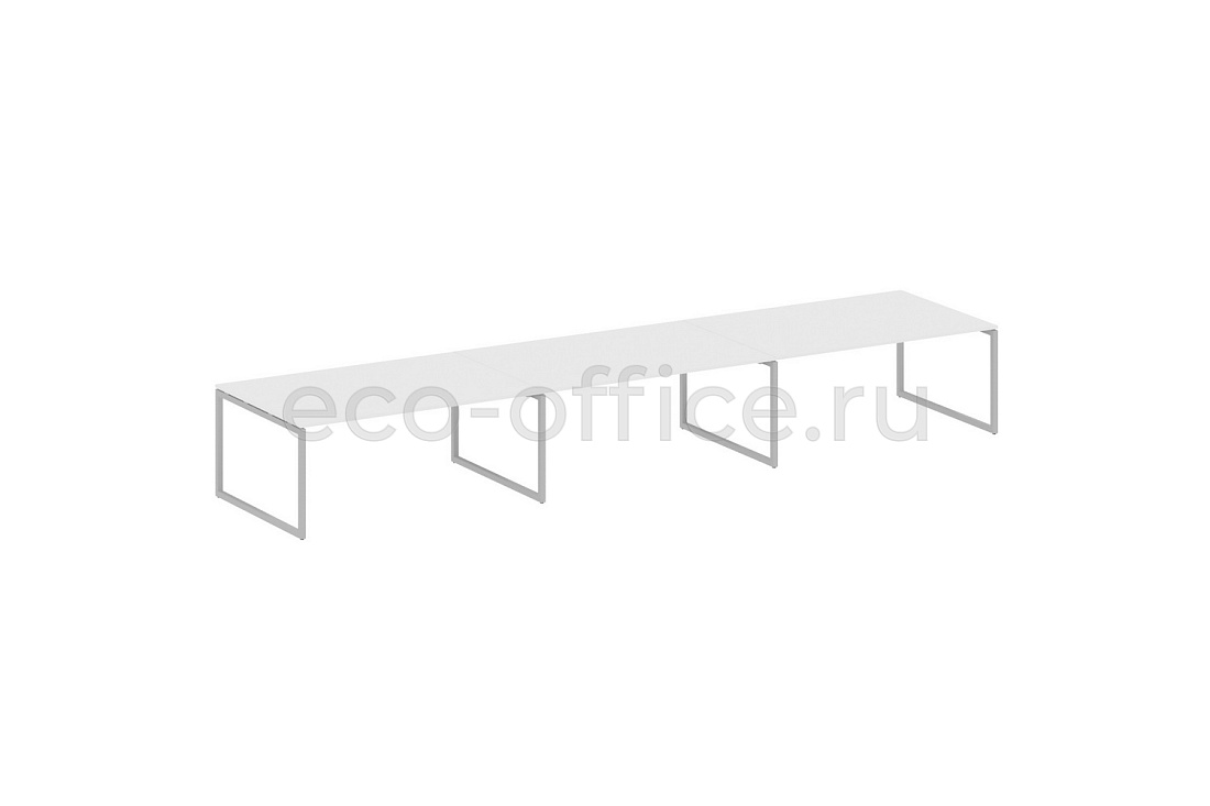 Стол переговорный (3 столешницы) METAL SYSTEM QUATTRO 4x4 40БО.ПРГ-3.5 Белый / Серый металл  стоимость