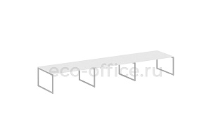 Стол переговорный (3 столешницы) METAL SYSTEM QUATTRO 4x4 40БО.ПРГ-3.5 Белый / Серый металл фото