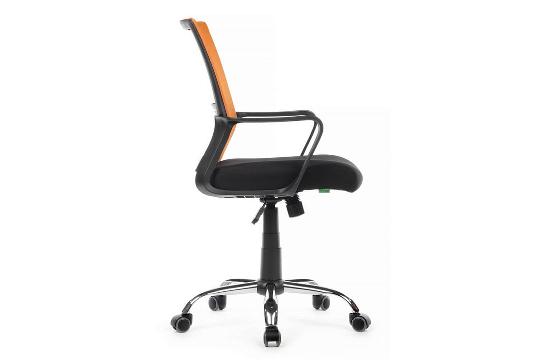 кресло rv chair mint 1029mb оранжевая сетка / чёрная ткань фото