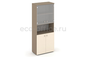 Шкаф высокий широкий ESTETICA ES.ST-1.4 Латте /Сатин фото
