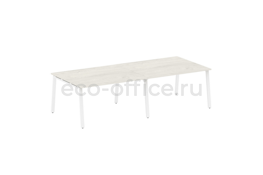 Стол переговорный (2 столешницы) METAL SYSTEM STYLE БА.ПРГ-2.3 Дуб Наварра / Белый металл  стоимость