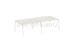 Стол переговорный (2 столешницы) METAL SYSTEM STYLE БА.ПРГ-2.3 Дуб Наварра / Белый металл фото