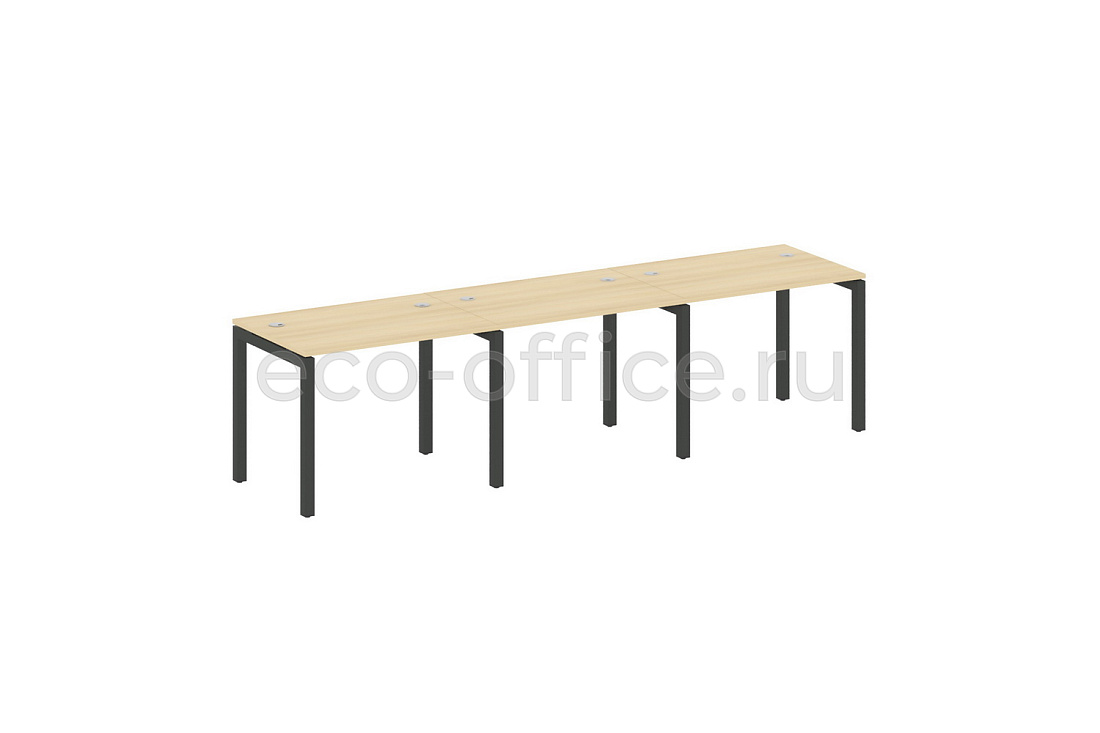 Рабочая станция на 3 рабочих места METAL SYSTEM QUATTRO 5x5 50БП.СМ-3.1 Акация Лорка / Антрацит металл  стоимость