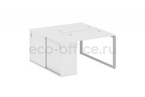 Рабочая станция с опорным шкафом-купе METAL SYSTEM STYLE БО.РС-СШК-1.1 Белый / Серый металл фото