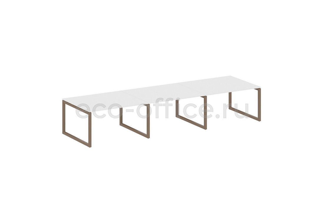 Стол переговорный (3 столешницы) METAL SYSTEM QUATTRO 5x5 50БО.ПРГ-3.3 Белый / Мокко металл  стоимость