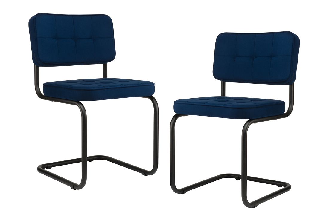комплект конференц-кресел eco-chair colombo comfort clm-05 синий велюр / черный металл фото