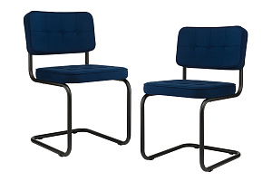 Комплект конференц-кресел ECO-CHAIR COLOMBO Comfort CLM-05 Синий велюр / Черный металл фото