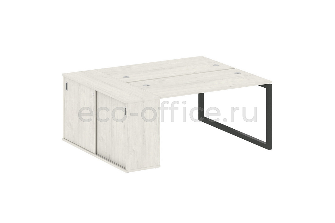 Рабочая станция с опорным шкафом-купе METAL SYSTEM QUATTRO 5x5 50БО.РС-СШК-1.3 Дуб Наварра / Антрацит металл   стоимость