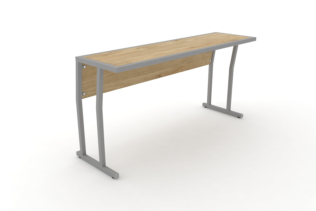 Стол учебный трехместный с царгой DESK DK-1500SP Тиквуд Светлый / Серый Металл  стоимость