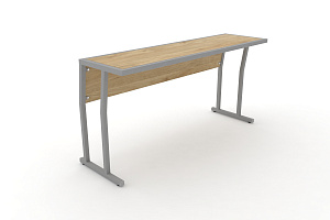 Стол учебный трёхместный с царгой DESK DK-1500SP Тиквуд Светлый / Серый металл фото