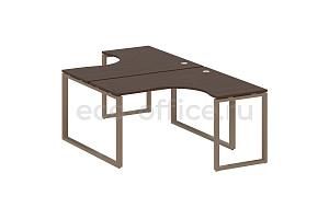 Рабочая станция криволинейная METAL SYSTEM STYLE БО.РАС-СА-2.3 Венге Цаво / Мокко металл фото