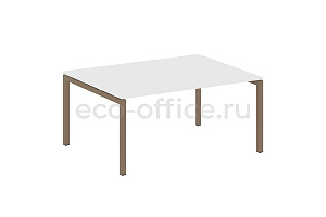 Стол переговорный (1 столешница) METAL SYSTEM QUATTRO 5x5 50БП.ПРГ-1.4 Белый / Мокко металл фото