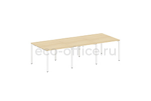 Стол переговорный (3 столешницы) METAL SYSTEM STYLE БП.ПРГ-3.1 Акация Лорка / Белый металл фото