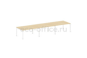 Стол переговорный (3 столешницы) METAL SYSTEM QUATTRO 5x5 50БП.ПРГ-3.4 Акация Лорка / Белый металл фото