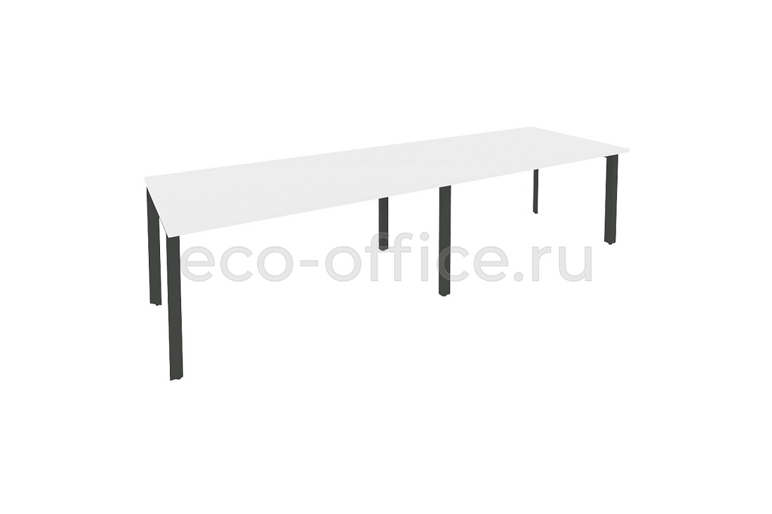 Стол переговорный (2 столешницы) ONIX O.MP-PRG-2.4 Белый Бриллиант / Антрацит металл  купить в Москве