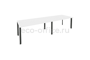 Стол переговорный (2 столешницы) ONIX O.MP-PRG-2.4 Белый Бриллиант / Антрацит металл фото