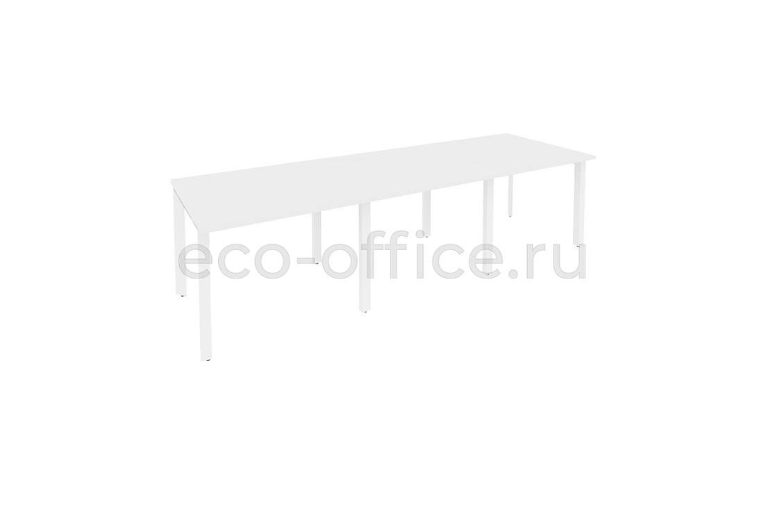 Стол переговорный (3 столешницы) ONIX O.MP-PRG-3.1 Белый Бриллиант / Белый металл  купить в Москве