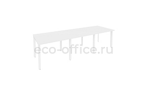 Стол переговорный (3 столешницы) ONIX O.MP-PRG-3.1 Белый Бриллиант / Белый металл фото