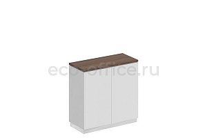 Шкаф для документов  низкий CITY СИ 322 Дуб Гладстоун темный / Белый / Белый фото