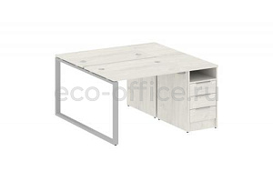 Рабочая станция с опорной тумбой METAL SYSTEM STYLE БО.РС-СТП-2.1 Дуб Наварра / Серый металл фото
