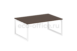 Стол переговорный (1 столешница) METAL SYSTEM QUATTRO 5x5 50БО.ПРГ-1.5 Венге Цаво / Белый металл фото