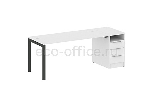 Рабочая станция с опорной тумбой METAL SYSTEM QUATTRO 5x5 50БП.РС-СТП-1.4 Белый / Антрацит металл фото