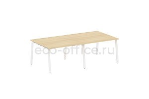 Стол переговорный (2 столешницы) METAL SYSTEM STYLE БА.ПРГ-2.2 Акация Лорка / Белый металл фото