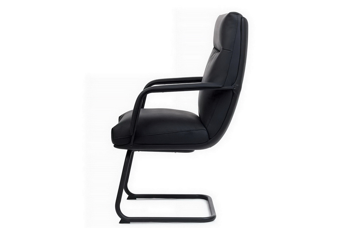 конференц-кресло rv chair otto cv-p001bs чёрная экокожа фото