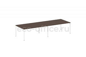 Стол переговорный (2 столешницы) METAL SYSTEM QUATTRO 4x4 40БП.ПРГ-2.5 Венге Цаво / Белый металл фото
