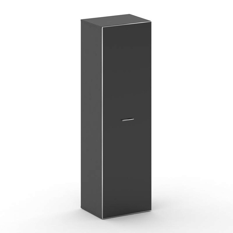 шкаф средний высокий универсальный fresco fr.sm-102 black базальт um/лакобель черный/хром фото