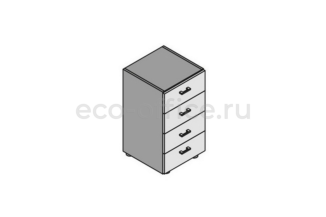 Шкаф низкий с ящиками 4шт. (меламин) ELITE 174053 Dark Poplar / Black (Cod.51)  стоимость